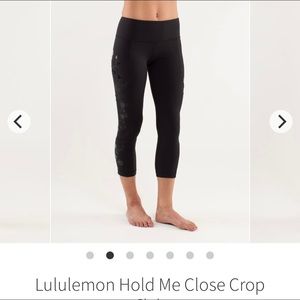 NWT Lululemon Hold Me Close Crop Sz4 Limited Edition Black Floral